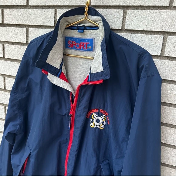 Vintage Dunbrooke Sport Castaway Yacht Club Sailing Jacket Blue Red Medium - Picture 2 of 13